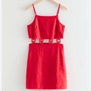 & Other Stories Red Cutout Dress